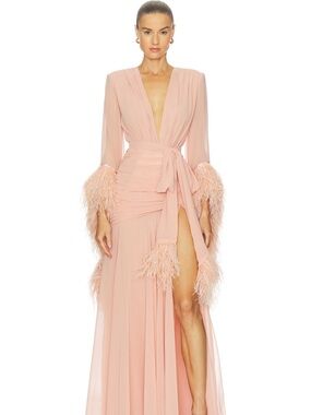 Geisha maxi dress in peach by Bronx and Banco